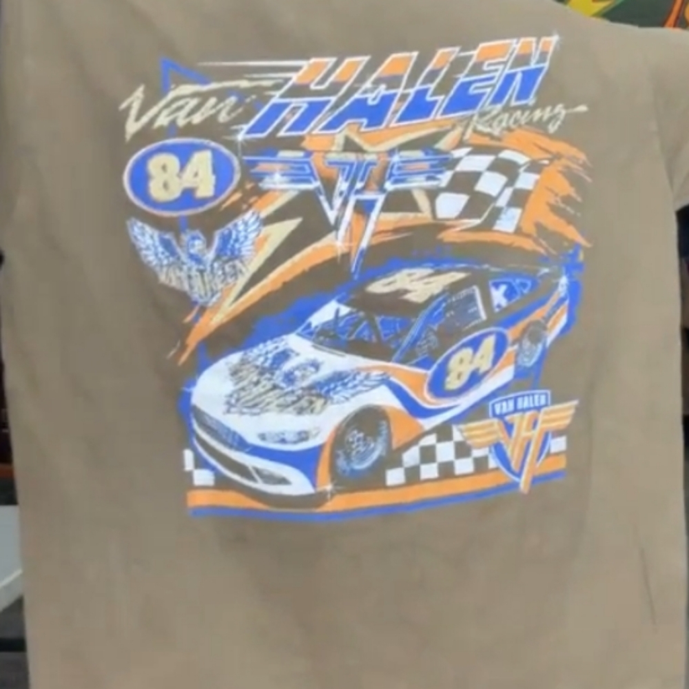 Van Halen Distressed Bleach Wash Racing Graphic Tee